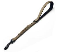 Short dog training and control leash, high-strength elastic traffic rope, with padded handle(Sand)