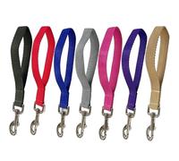 Short Dog Training Lead with Traffic Control Handle, 25mm Wide, Multiple Colours, 10 Inches Length (Grey)