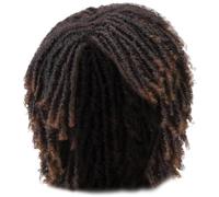 Short Dreadlock Wig,Twist Wigs,6 Inch Natural & Thick Afro Wig with Breathable Hairnet Easy Matching Synthetic Curly Wig for Daily, Party, Cosplay