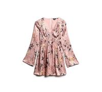 Short dress with flared sleeves in jacquard for women Superdry Rose L