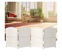 Short Dressing Screen Room Divider 4/5/6 Panel Folding Room Divider, Hand Woven Wicker Room Divider For Living Room, Bedroom And Office(Color-3,60X30CM-4 piece)