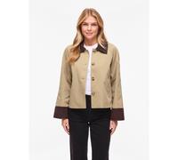 Short Dual Fabric Trench Coat beige/brown
