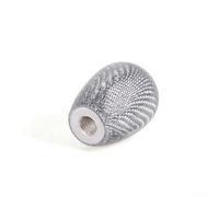 Short duck egg shaped carbon fiber gear shift knob with thread adapters designed for multiple vehicle models (Silver)