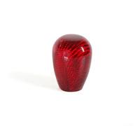 Short duck egg shaped carbon fiber gear shift knob with thread adapters designed for multiple vehicle models (Red)
