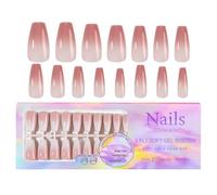 Short Fake Nails | 15 Sizes Reinforced False Gradient Nails Color Nail Tips - Long-Lasting Fake Finger Nails Colorful Gradient Nails for Home Manicure Store