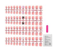 Short Fake Nails - Professional Glue On Tips, Glossy Pastel Fingernail, Salon Quality Art Extensions, Durable Wear False Set | Lightweight Posh Hand Enhancement, Ideal for Daily Party Wedding Gift