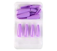 Short False Nails Europe And America Full Coverage Nails For Ladies And Girls 24 Pieces Long With Glue Glue on Nails (Q, One Size)