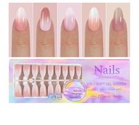 Short False Nails,Reinforced Color Nail Tips Gradient Press Nails - Elegant Fake Finger Nails Fake Nails for Home Manicure Store