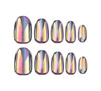 Short False Nails Terraum Cat Eye Tablets Finished Product Wear High Grade Nail Short Circular Short Circular Short To Be Plated Nail Film Women And Girl Nail Decoration1ml (Dark Blue, 15x7x1.5cm)