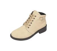 Short Fashion Boots Lace Up Solid Color Leather Boot Lightweight Comfortable Short Boots Soft Sole Casual Elegant Boot Heels Platform Hiking Snow Booties Flat Bottom Walking Footwear