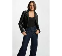 Short Faux Leather Jacket Black