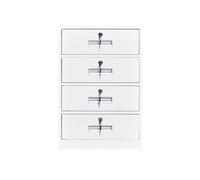 Short File Cabinet with Lockable Drawer - Compact Under Desk Storage for Office or Bedroom - White Metal Filing Cabinet for nizing Documents and Supplies