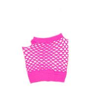 Short Fishnet Fingerless Gloves - Hot Pink