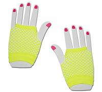 SHORT FISHNET HAND GLOVES PARTY FANCY DRESS TUTU (Yellow)