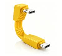 Short Flat USB C Cable, 90 Degree Right Angle Type C Male To Male Cable 6cm | 240W PD 3.1 Fast Charging, 80Gbps Data Transfer, 8K@60Hz Video Output for SSD,Laptop,Smartphone,Tablets,Thunderb (Yellow)