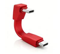 Short Flat USB C Cable, 90 Degree Right Angle Type C Male To Male Cable 6cm | 240W PD 3.1 Fast Charging, 80Gbps Data Transfer, 8K@60Hz Video Output for SSD,Laptop,Smartphone,Tablets,Thunderb (Red)
