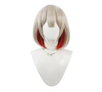 Short Flaxen and Red Cosplay Wigs for Women Short Bob Two Tone Wig with Bangs Realistic Anime Costume Wigs Fashion Heat Resistant Synthetic Wig for Cosplay Party