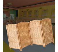 Short Folding Screen 30cm 40cm 50cm Width, Rattan Blackout Privacy Screens For Classrooms/kindergartens, Portable Folding Woven Blackout Secrecy Screen(6 pcs,H W 110cm x 50cm)