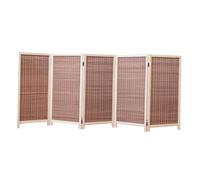 Short Folding Screen,Bamboo Foldable Room Divider,5-Panel Wall Privacy Screen,for School Home Kindergarten Office(Color 2,100x40cm)
