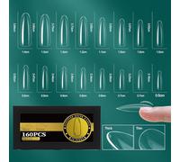 Short French Styles Gel Nails Tips Transparent Multiple Size Option Nails Extensions For Seamless Application Long Lasting Nail Extensions