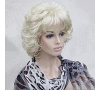 Short Full Curly Synthetic Hair Wig For Women Platinum Blonde Color 122 12inches