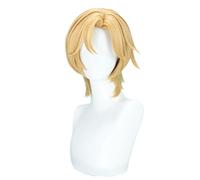 Short Gold Yellow Cosplay Wig for Men Boys with Side Part Male Anime Costume Wig Heat Resistant Synthetic Hair Replacement Wigs for Halloween Party