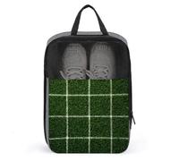 Short Grass with White Lines Pattern Shoe Bag for Travel Daily Use Anti-dust Storage Carrier Golf Shoe Pouch