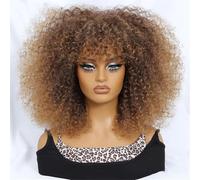 Short Hair Afro Kinky Curly Wig For Black Women Cosplay Blonde Synthetic Natural Red Wigs