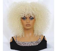 Short Hair Afro Kinky Curly Wig For Black Women Cosplay Blonde Synthetic Natural Red Wigs
