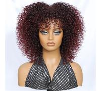 Short Hair Afro Kinky Curly Wig For Black Women Cosplay Blonde Synthetic Natural Red Wigs