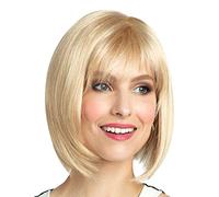 Short Hair Wigs with Bangs Dark Brown Mixed Blonde Pixie Cut Wig for Women Straight Synthetic Fiber