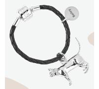 Short-Haired Cat Silver Keyring - Personalised