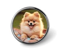 Short-haired Pomeranian Badge Holder Exquisite Round Badge with Picture Pin DIY Button Badges Personalized Metal Button Pin Fashion Brooch Crafts Gifts Clothes Decorative Pins