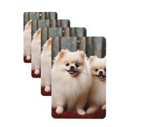 Short-haired pomeranian dog Car Air Fresheners Cards 4 Pcs Hanging Fragrance Scented Cards Long-Lasting Car Aromatherapy Tablets for Wardrobe Bathroom Car Interior Mirror Pendant Gifts
