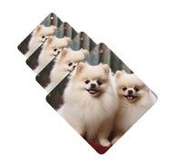 Short-haired pomeranian dog Car Air Fresheners Cards 4 Pcs Hanging Fragrance Scented Cards Long-Lasting Car Aromatherapy Tablets for Wardrobe Bathroom Car Interior Mirror Pendant Gifts
