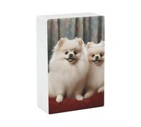 Short-haired Pomeranian Dog Cigarette Case - Waterproof & Crush Proof Cigarette Holder Case for 20 King Size Cigarettes, Portable Pocket Size Travel Box for Men & Women