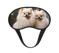 Short-haired Pomeranian Dog Eye Mask for Sleeping Soft Satin Sleep Shade Cover Blindfold with Elastic Strap Travel Nap Blackout Eye Shade Cover for Women Men