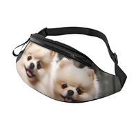 Short-haired pomeranian dog Fanny Pack for Men Women Crossbody Waist Bag Waterproof Sports Belt Bag Outdoor Hip Pack