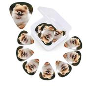 Short-haired pomeranian dog Guitar Picks 12 Pack 3 Different Thickness Personalized Celluloid Guitar Pick Plectrums with Organizer Storage Box Acoustic Guitar Picks for Electric Guitars