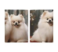 Short-haired Pomeranian Dog Passport Holder with Card And Ticket Slot, PU Leather Passport Case Easy Access, Travel Essentials Document Organizer Waterproof Travel Wallet for Men Women