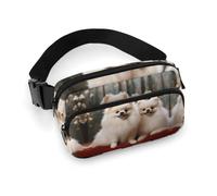 Short-haired Pomeranian Dog Printed Fanny Pack Fanny Packs for Women Men,Crossbody Bag Large Chest Bag with Adjustable Strap for Outdoors Workout Traveling Casual Running, Short-haired Pomeranian Dog,