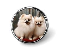 Short-haired Pomeranian Dog Round Badge Cute Brooch Hats Jackets Decor Personalized Lapel Pin Clothing Jewelry Accessories for Wedding Party Gift