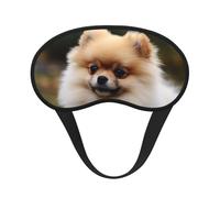 Short-Haired Pomeranian Dog Sleep Mask for Side Sleeper Soft Breathable Sleeping Eye Mask Blackout Silk Eye Sleep Shade Cover with Elastic Strap Night Blindfold for Women Men Travel Nap