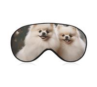 Short-haired Pomeranian Dog Sleep Mask for Women Men Side Sleeper Eye Cover with Adjustable Strap Soft Breathable Blackout Mask Slip-Free Deep Sleeping Travel Essentials
