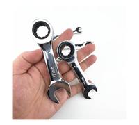 Short Handle Adjustable Head Ratchet Wrench Mini Fast Ratchet Wrench Labor-saving Auto Repair Hardware Dual-purpose Wrench Tool(8mm)