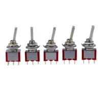 Short Handle Flat Toggle Switch 3/6Pins 2/3 Positions ON OFF ON Locking Momentary 1Pcs(Short 3P ON OFF ON)
