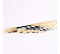 Short Handle Round Tip Hog Bristle Brushes Sizes 4,6,8,10,14,18 Pack of 6 by BCreative ®