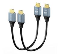 Short HDMI Cable 1Foot 2-Pack,1FT HDMI 2.0 Cable Short High Speed 4K HDMI Shielded Cord 12 inch with HDR, Ethernet/ARC, 3D, HDCP 2.2 for PC, Monitor, Roku/LG TV, PS4/PS5, Xbox, Switch, Soundbar,Camera