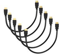 Short HDMI Cable 5-Pack, 1 FT HDMI Patch Jumper Cord Male 4K@60Hz, Shielded HDMI Cord With HDCP 2.2, HDR, 3D, eARC, ARC & CL3 Rated | for Splitter, Switch,KVM,TV, Docking Station, PC, Monitor, PS5/4
