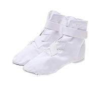 Short Heels for Women High Top Adult Children's Canvas Jazz Boots Soft Dance Performance Ballet Shoes Jazz Shoes Size 5 Wide (White, 4.5)